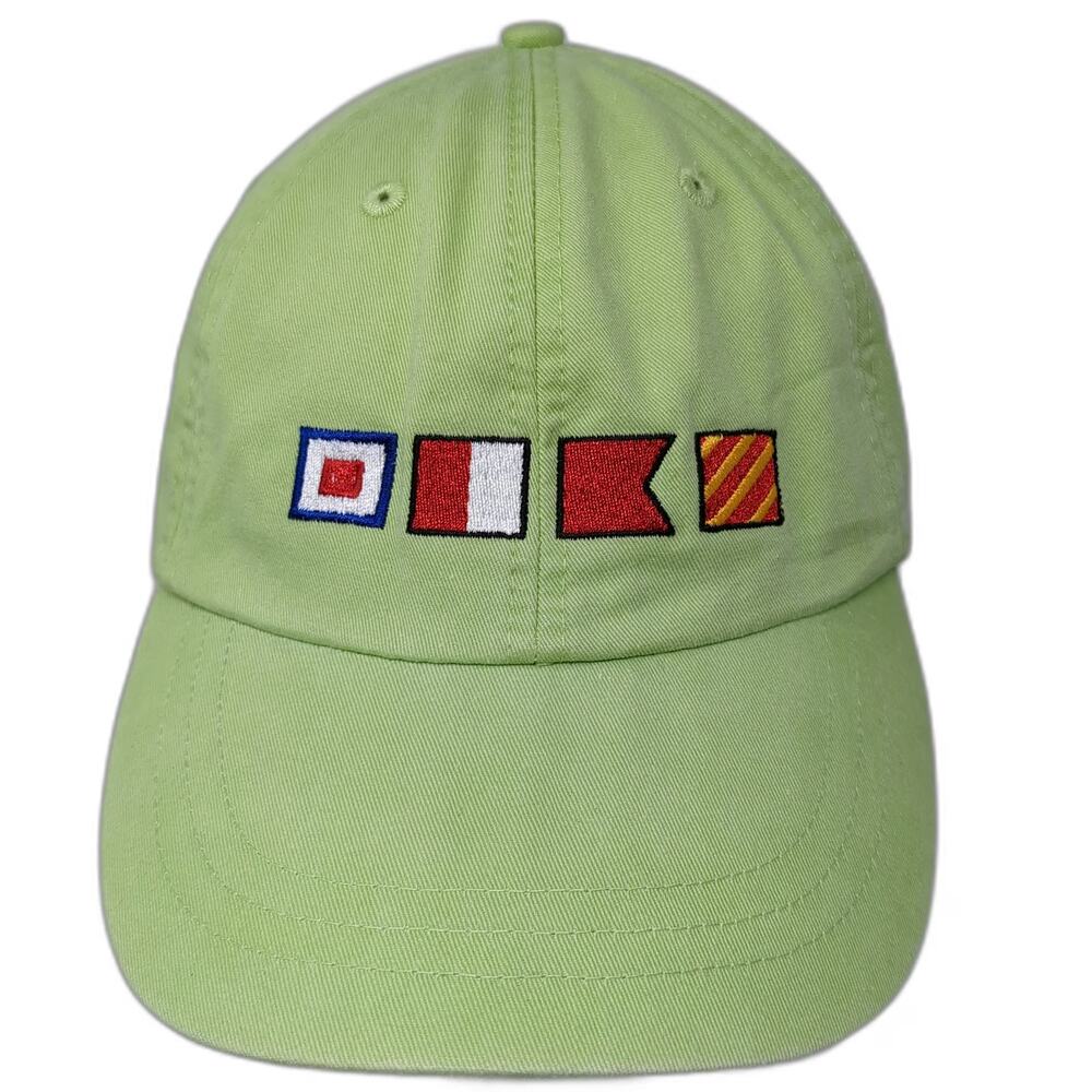 Adams Baseball Cap Green One Size Watch Hill Boat Yard Nautical Flags Hat